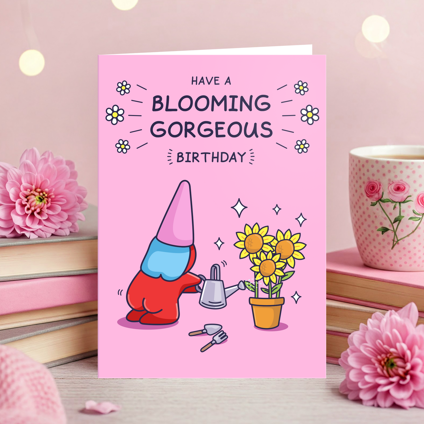 Cute Birthday Card - For Her - Blooming Gorgeous Flowers