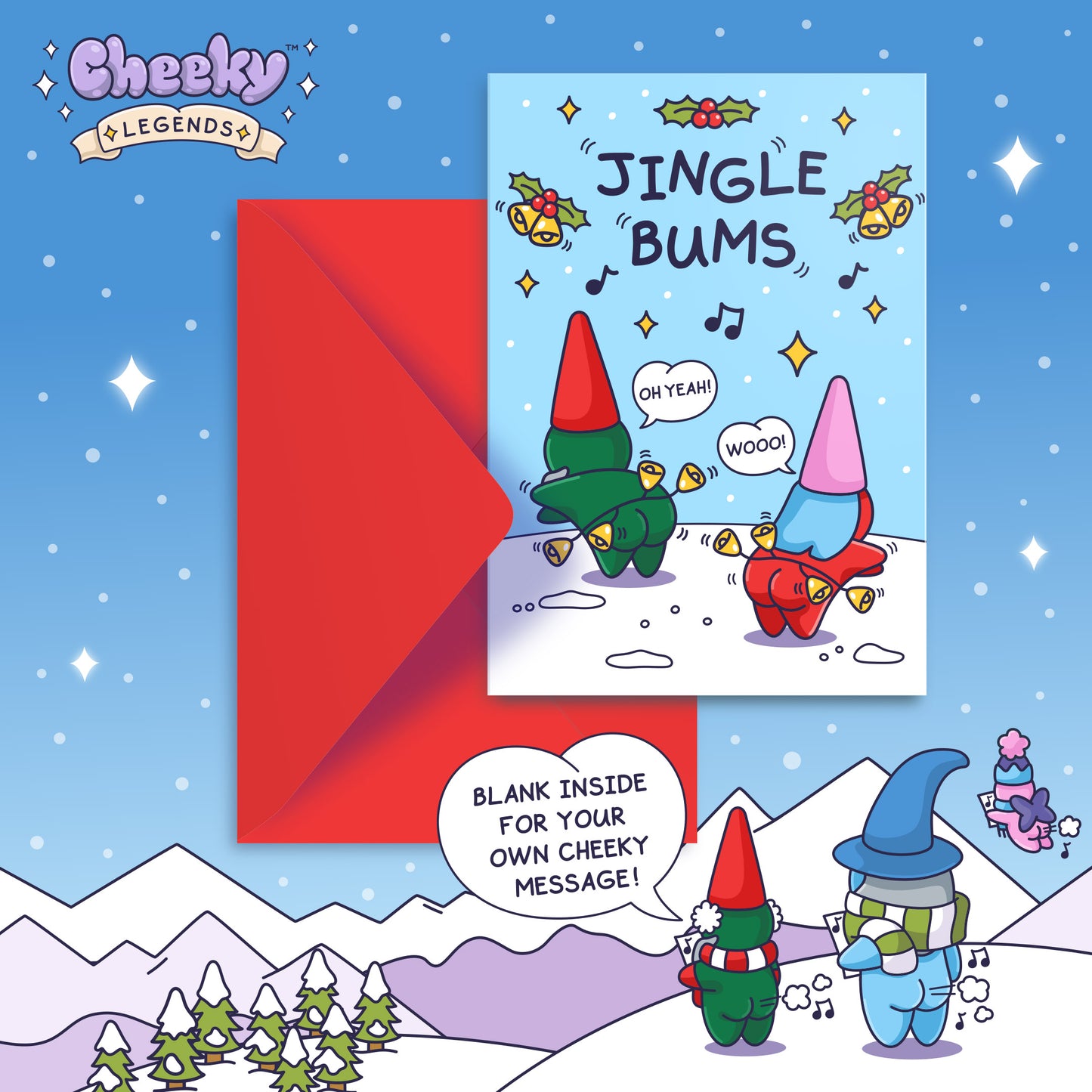 Jingle Bums - Funny Christmas Card - For Him or Her