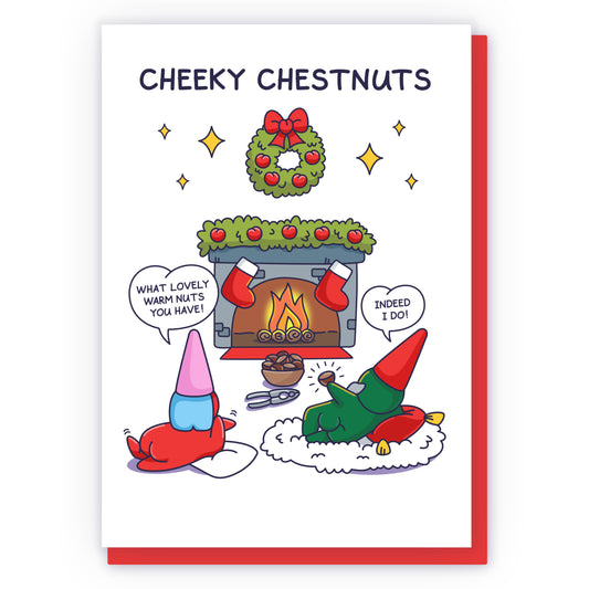 Cheeky Chestnuts Funny Christmas Card