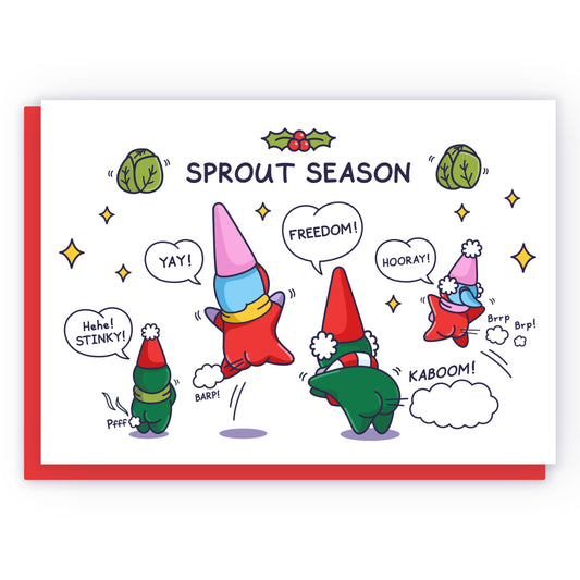 Cheeky Legends Sprout Season Funny Christmas Card