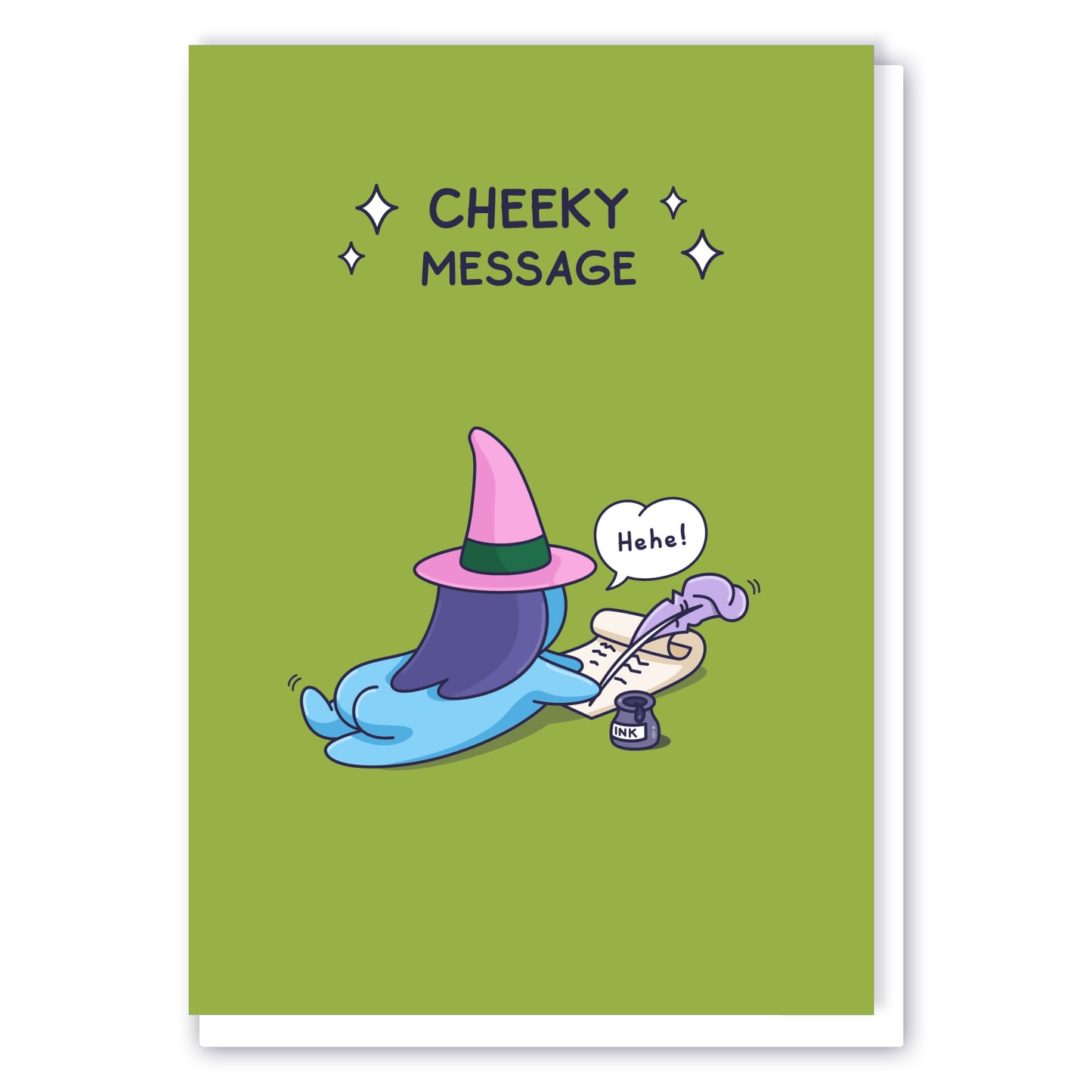 Cheeky Message Cute Witch Greeting Card