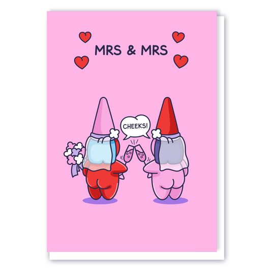 Cheeky Gnomes Mrs & Mrs Wedding Card