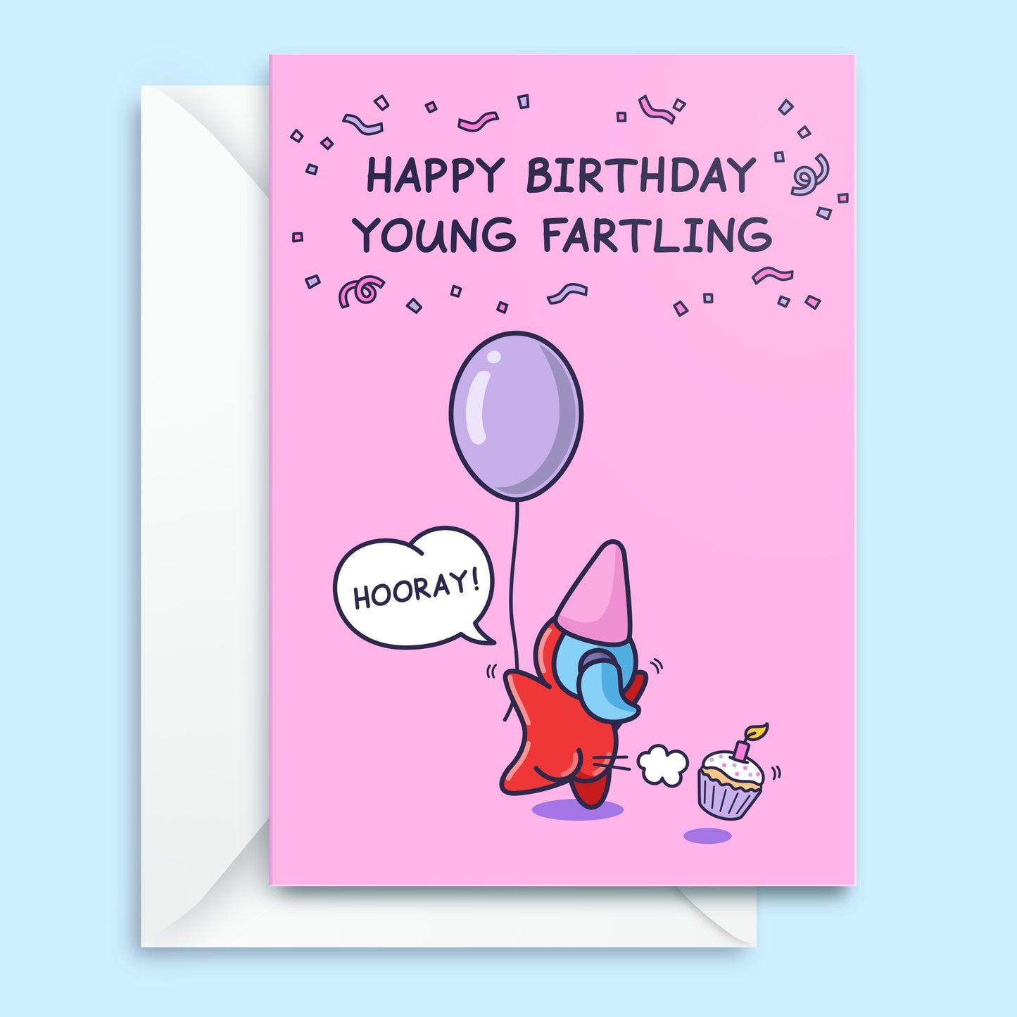 Cute Birthday Card for Girl - Young Fartling - Cupcake