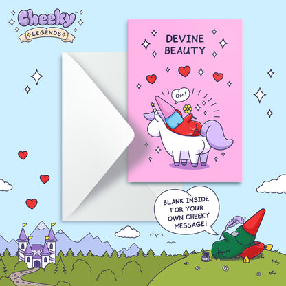 Devine Beauty - Love Card For Her, Wife, Girlfriend - Valentines Day Card, Anniversary Card, Birthday Card
