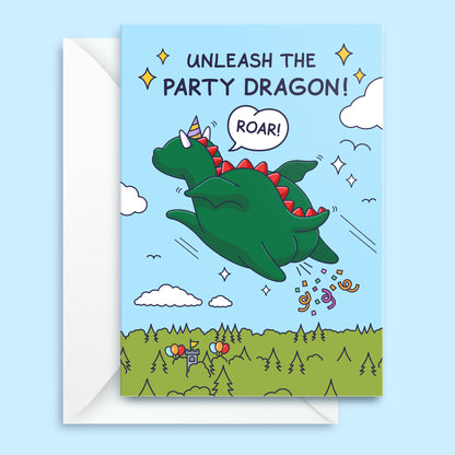 Farty Party Dragon - Funny Birthday Card