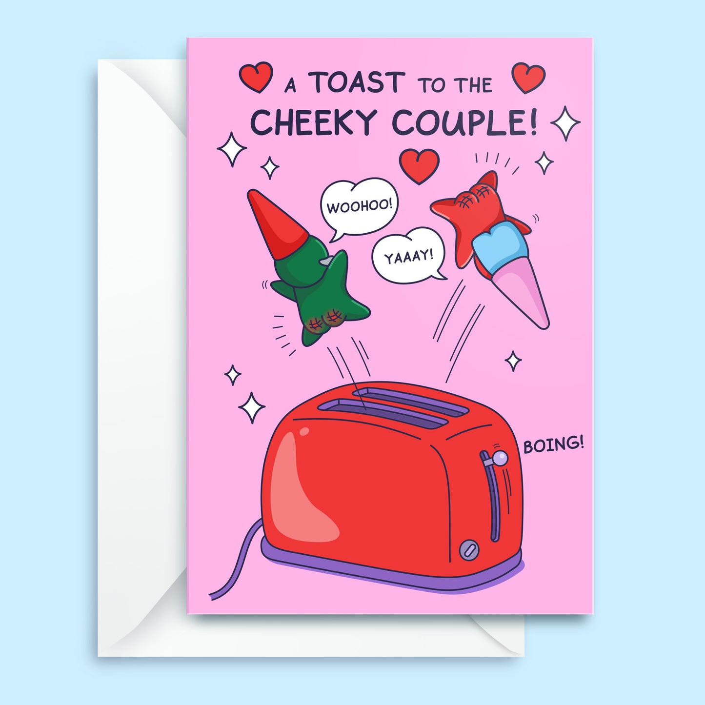 Funny Anniversary Card - A Toast To The Cheeky Couple