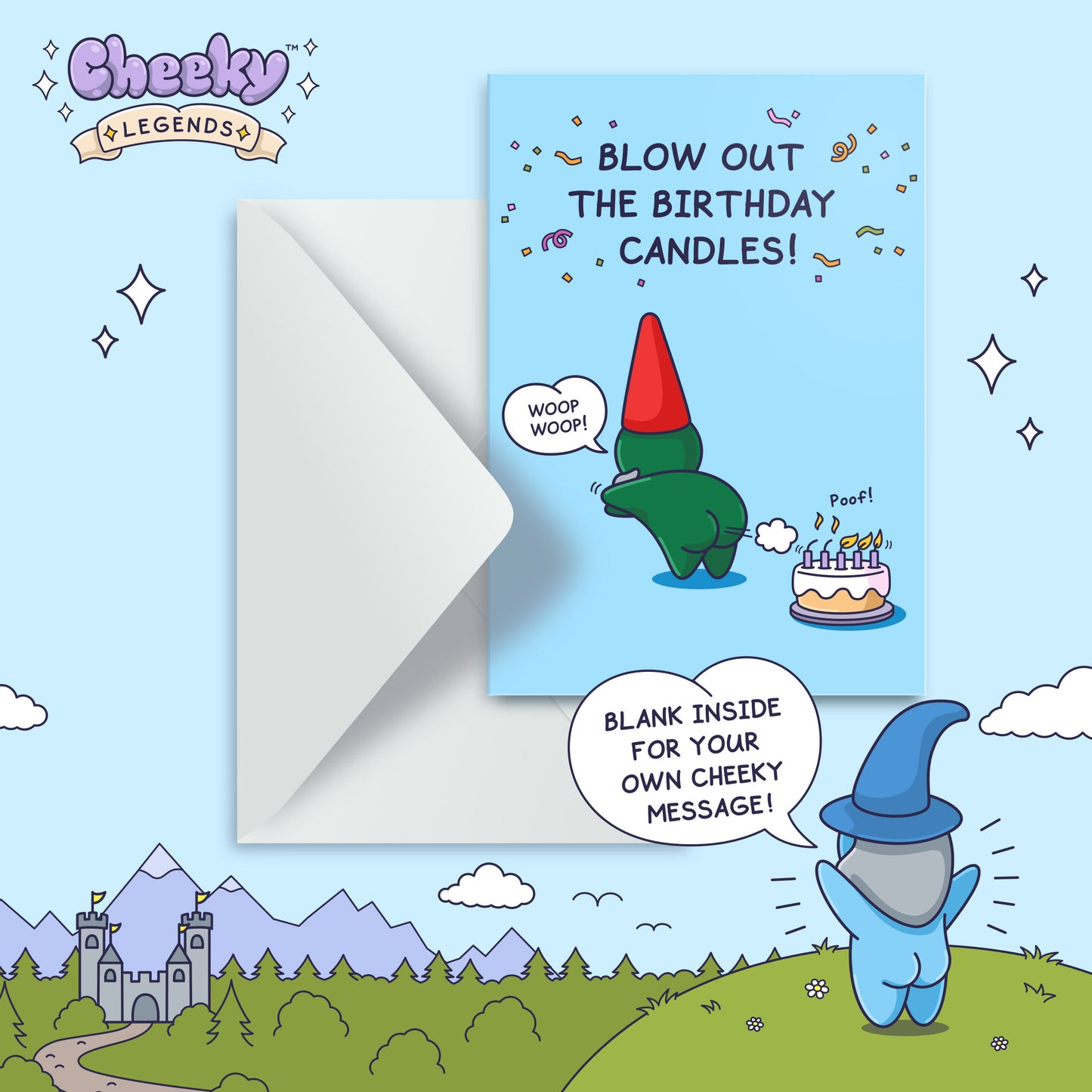 Funny Birthday Card - For Him - Blow Out the Birthday Candles