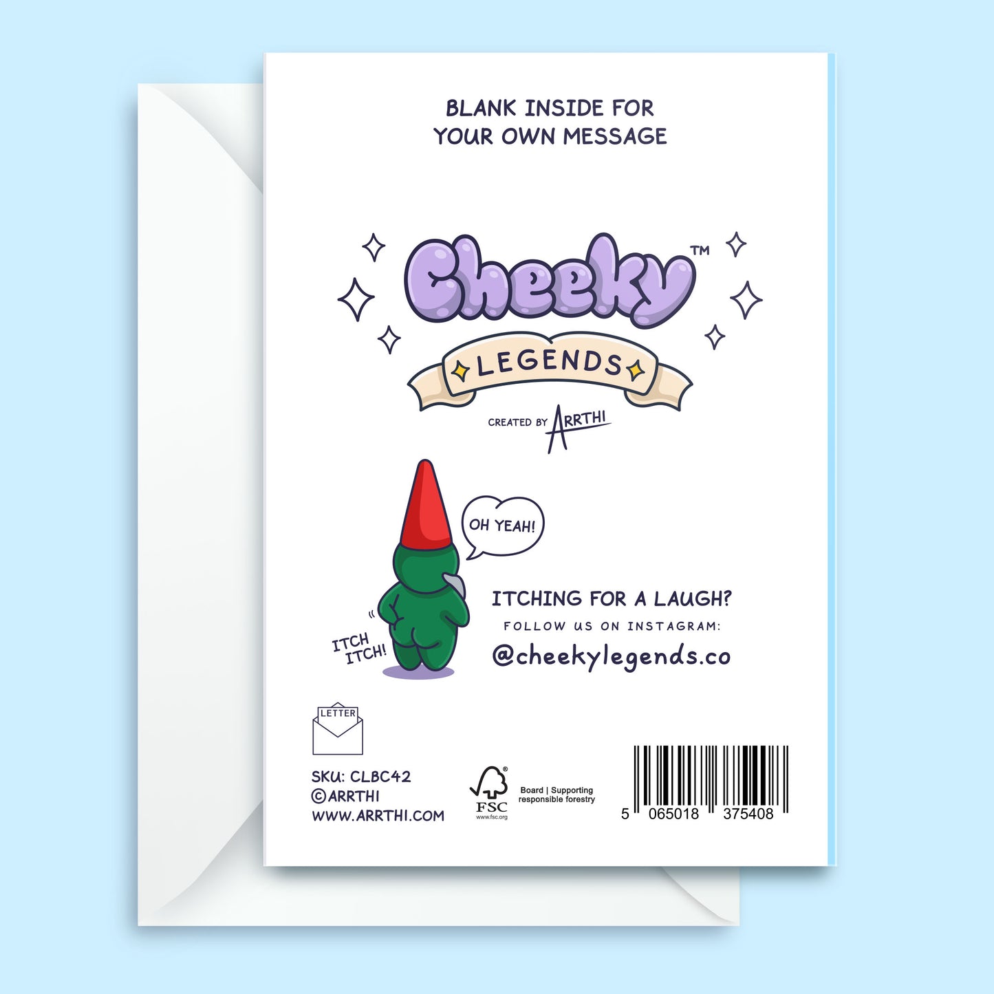 Wheelbarrow Cake Gnome - Funny Birthday Card - For Him