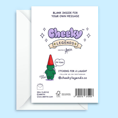 Wheelbarrow Cake Gnome - Funny Birthday Card - For Him