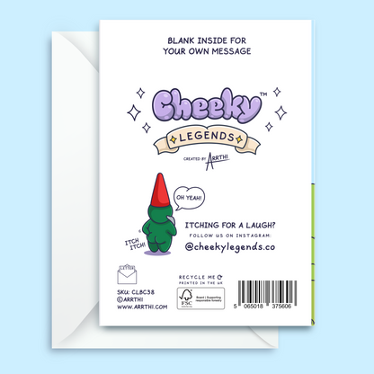 Funny Birthday Card - Trimming Her Bush and His Balls - Garden Gnomes