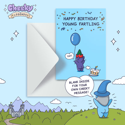Funny Birthday Card for Boy - Young Fartling - Cheeky Elf