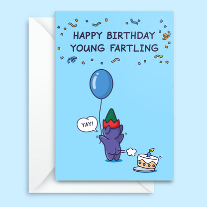 Funny Birthday Card for Boy - Young Fartling - Cheeky Elf