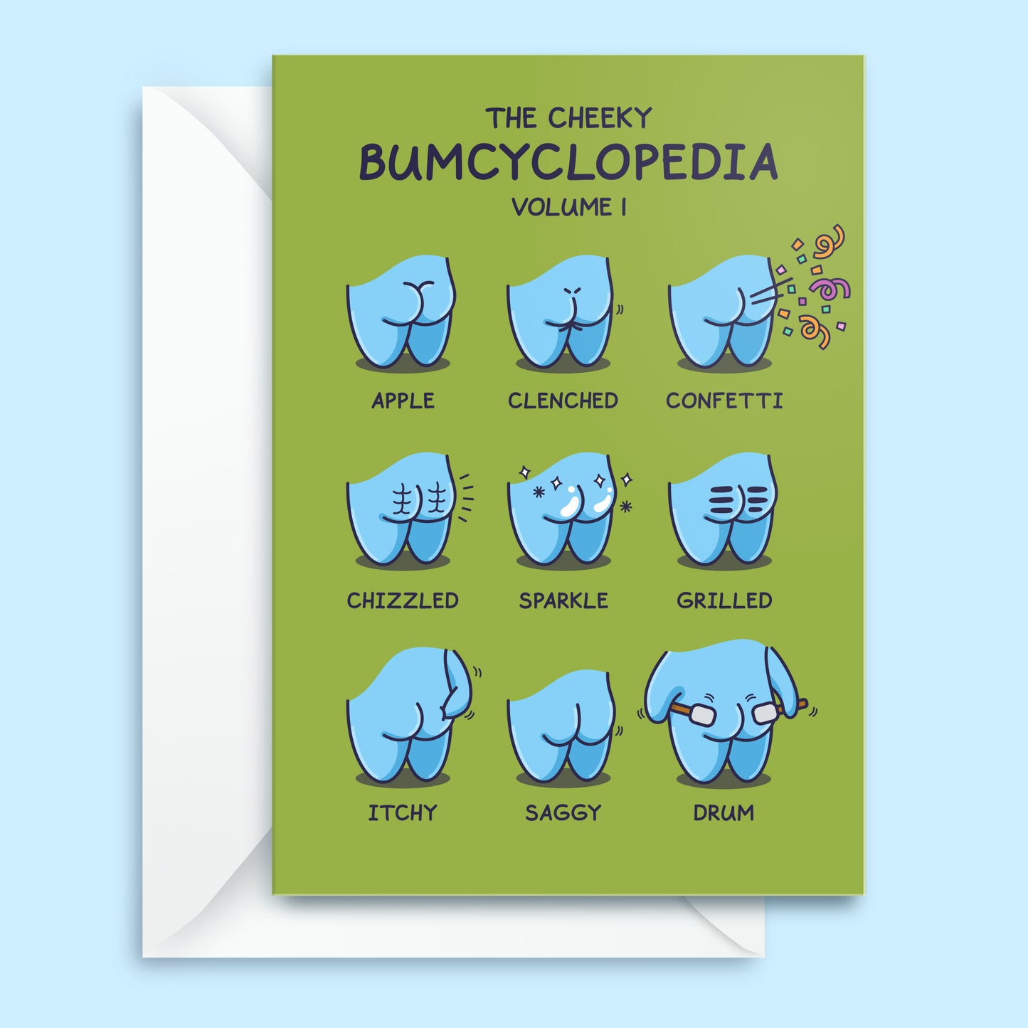 Funny Blank Card - Bumcyclopedia Volume 1 - Cheeky Legends