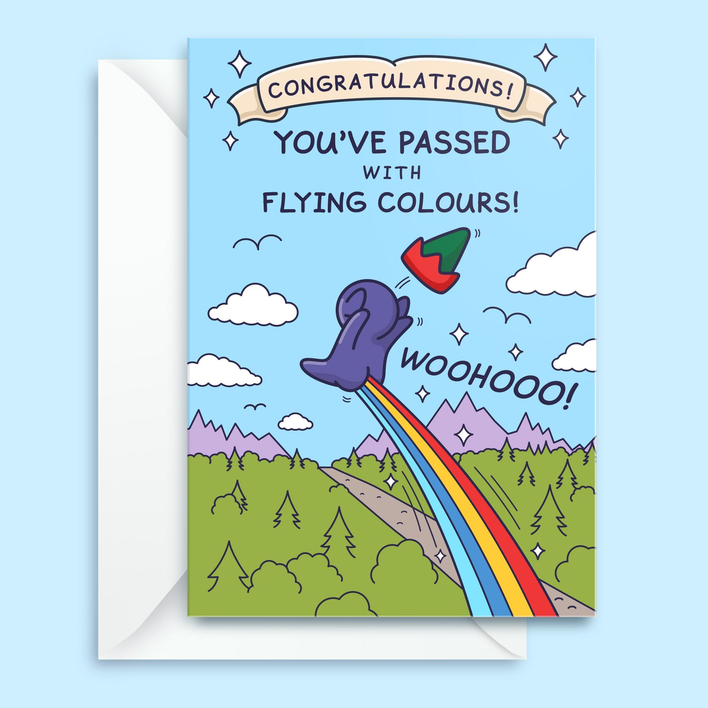 Funny Exam Congratulations Card - Passed with Flying Colours