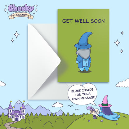 Funny Get Well Soon Card - Cheeky Wizard