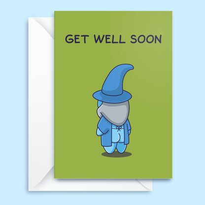 Funny Get Well Soon Card - Cheeky Wizard