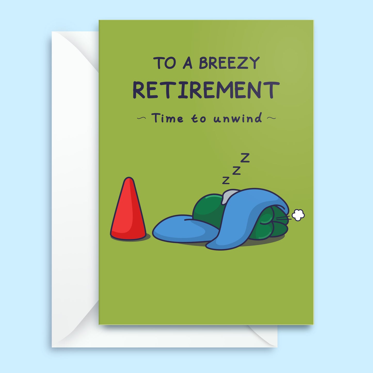 Funny Retirement Card - For Him - Sleeping Gnome