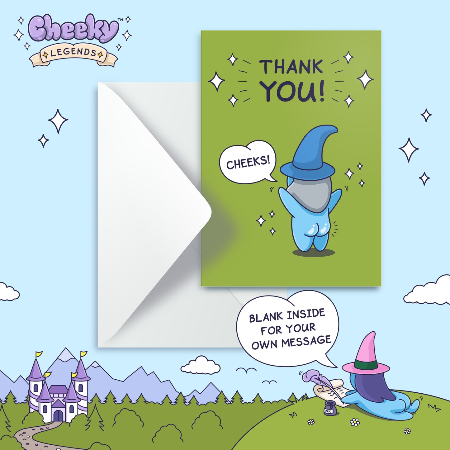 Funny Thank You Card - Cheeky Wizard