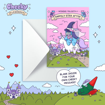 Funny Wedding Card - Fairytale Bride and Groom - Happily Ever After