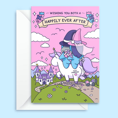 Funny Wedding Card - Fairytale Bride and Groom - Happily Ever After