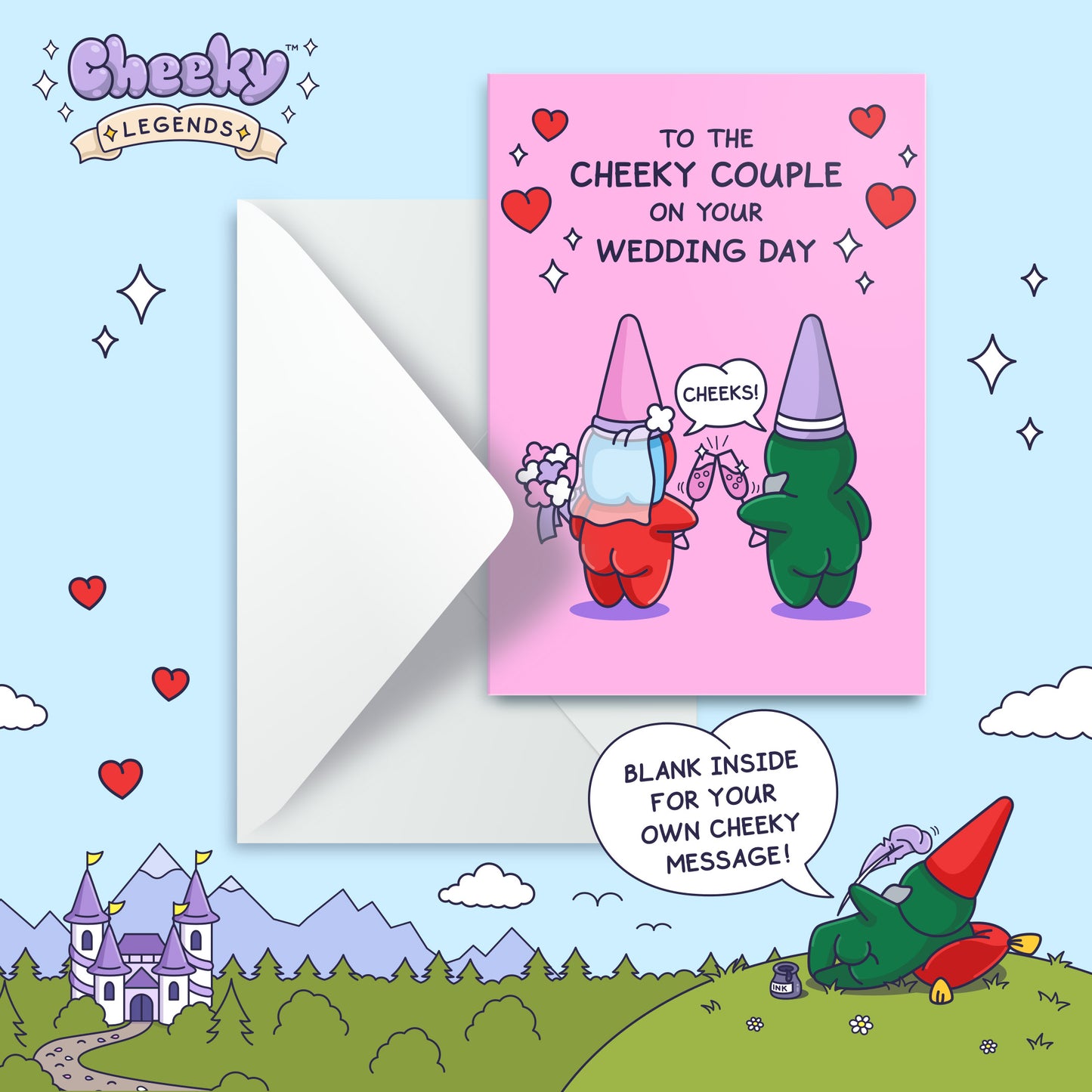 Funny Wedding Card - Gnome Bride and Groom