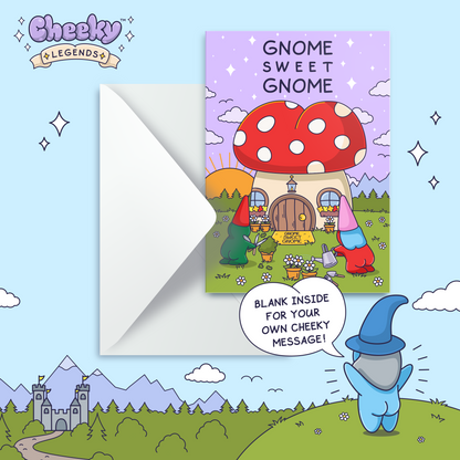 Gnome Sweet Gnome - Cute New Home Card - Cheeky Garden Couple