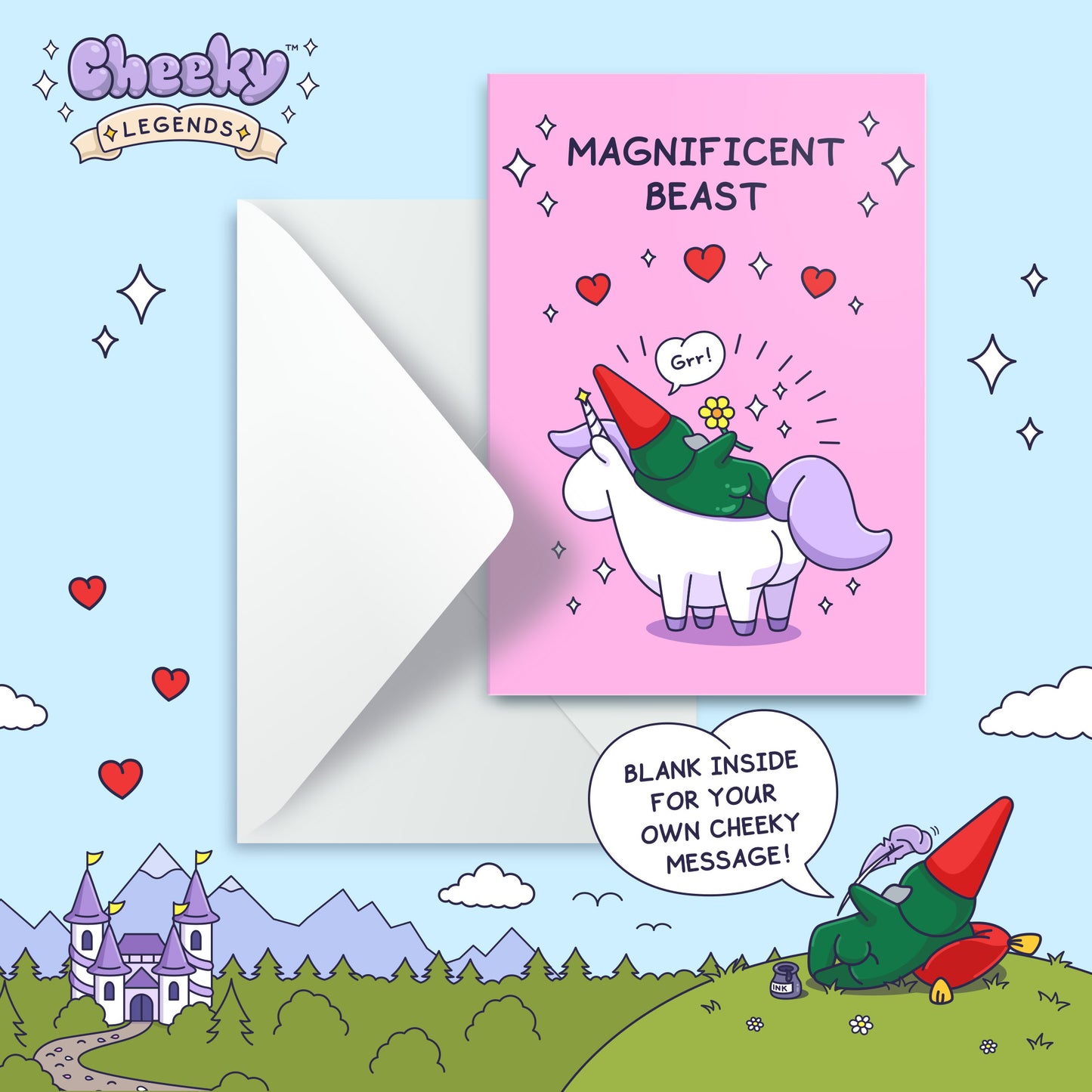 Magnificent Beast - Funny Love Card For Him, Husband, Boyfriend - Valentines Day Card, Anniversary Card, Birthday Card