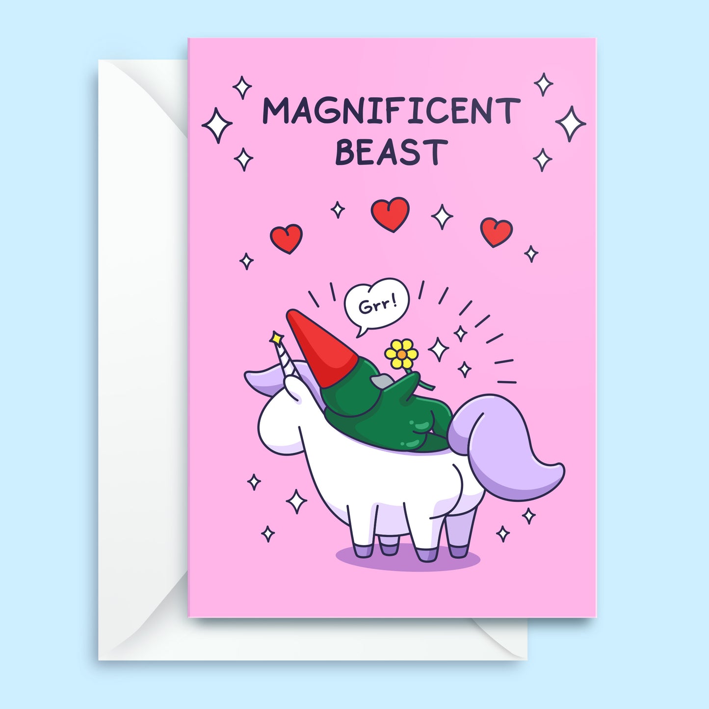 Magnificent Beast - Funny Love Card For Him, Husband, Boyfriend - Valentines Day Card, Anniversary Card, Birthday Card