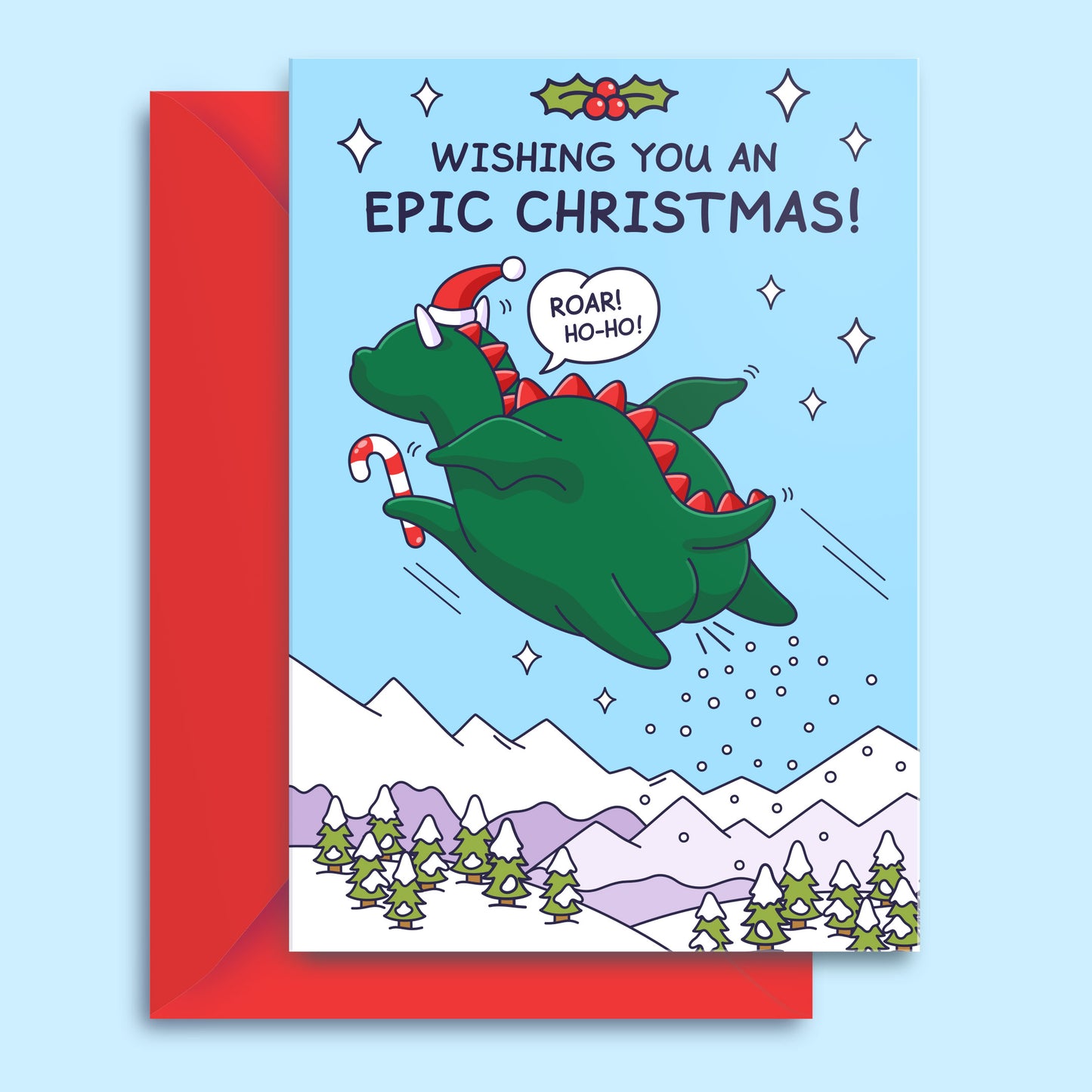 Roar Ho Ho - Funny Christmas Card - Cheeky Legends