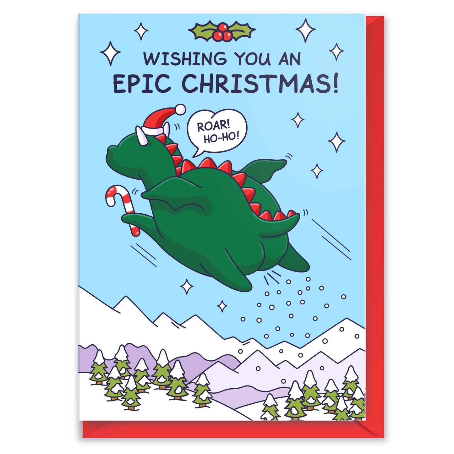 Roar Ho Ho - Funny Christmas Card - Cheeky Legends