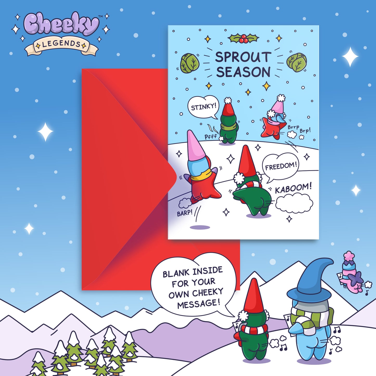 Sprout Season - Funny Christmas Card - Farty Family