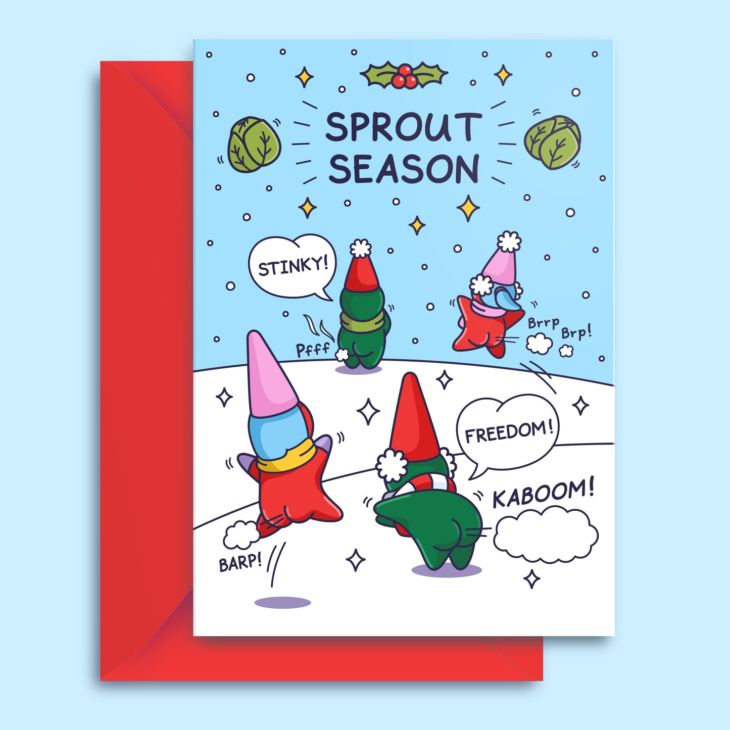 Sprout Season - Funny Christmas Card - Farty Family