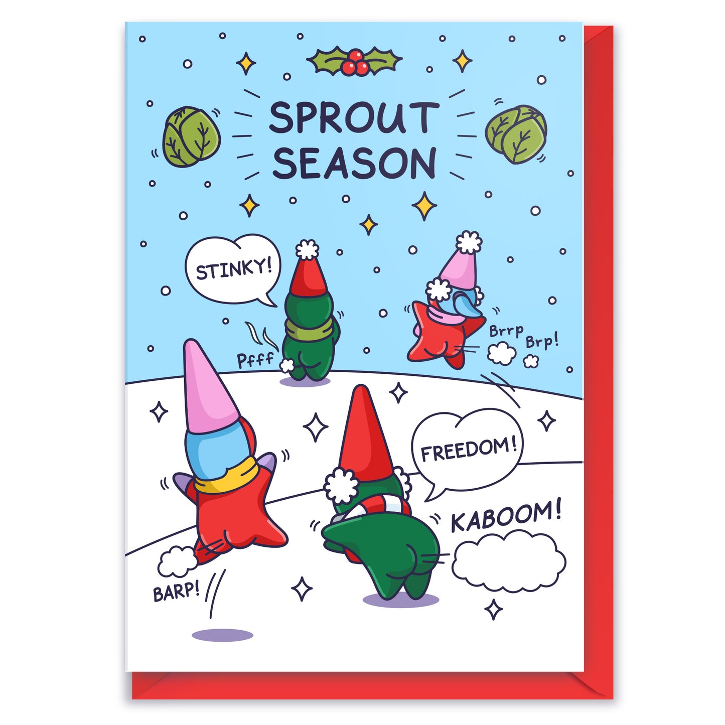 Sprout Season - Funny Christmas Card - Farty Family