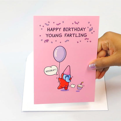 Cute Birthday Card for Girl - Young Fartling - Cupcake