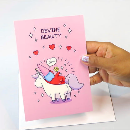 Devine Beauty - Love Card For Her, Wife, Girlfriend - Valentines Day Card, Anniversary Card, Birthday Card