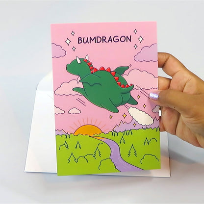 Farty Dragon - Funny Blank Card - Cheeky Legends