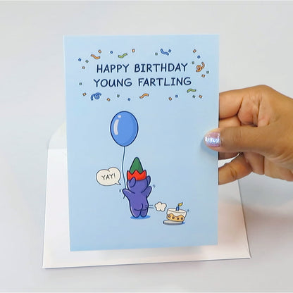 Funny Birthday Card for Boy - Young Fartling - Cheeky Elf