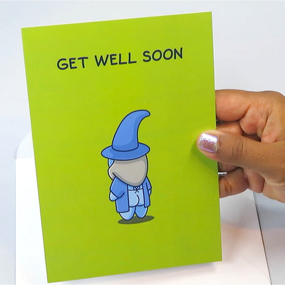 Funny Get Well Soon Card - Cheeky Wizard