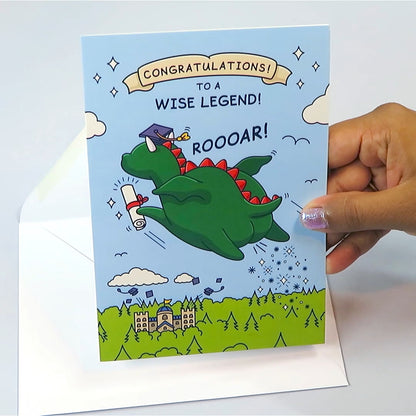 Funny Graduation Card - Wise Legend Dragon - Congratulations