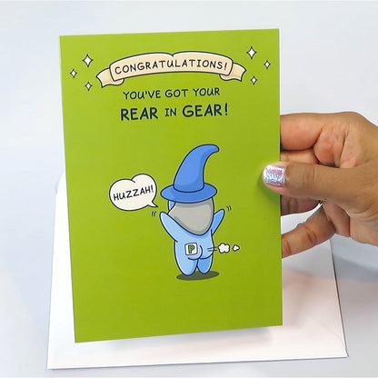 Funny Passed Driving Test Card - Farting Wizard - Congratulations