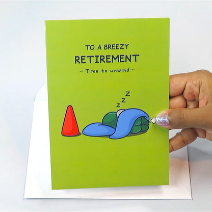 Funny Retirement Card - For Him - Sleeping Gnome