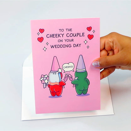 Funny Wedding Card - Gnome Bride and Groom