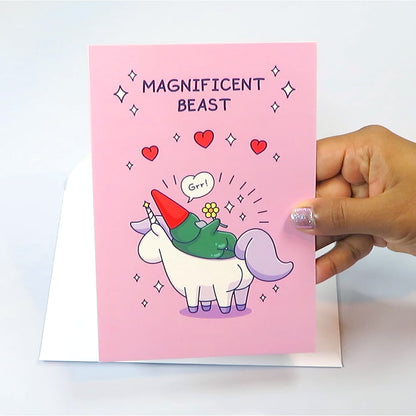 Magnificent Beast - Funny Love Card For Him, Husband, Boyfriend - Valentines Day Card, Anniversary Card, Birthday Card
